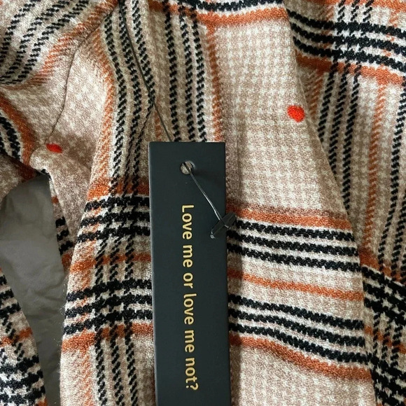 RARE AFRM plaid with hearts open slit midi dress - Picture 4 of 9